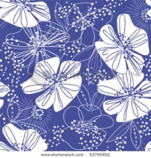Blue and white seamless pattern, vector.